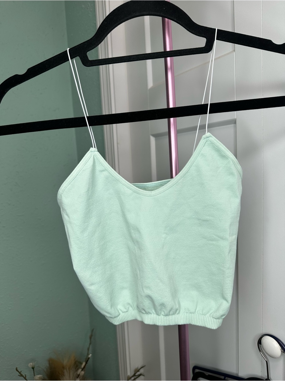 Mint Green Spaghetti Strap Cropped Cami XS